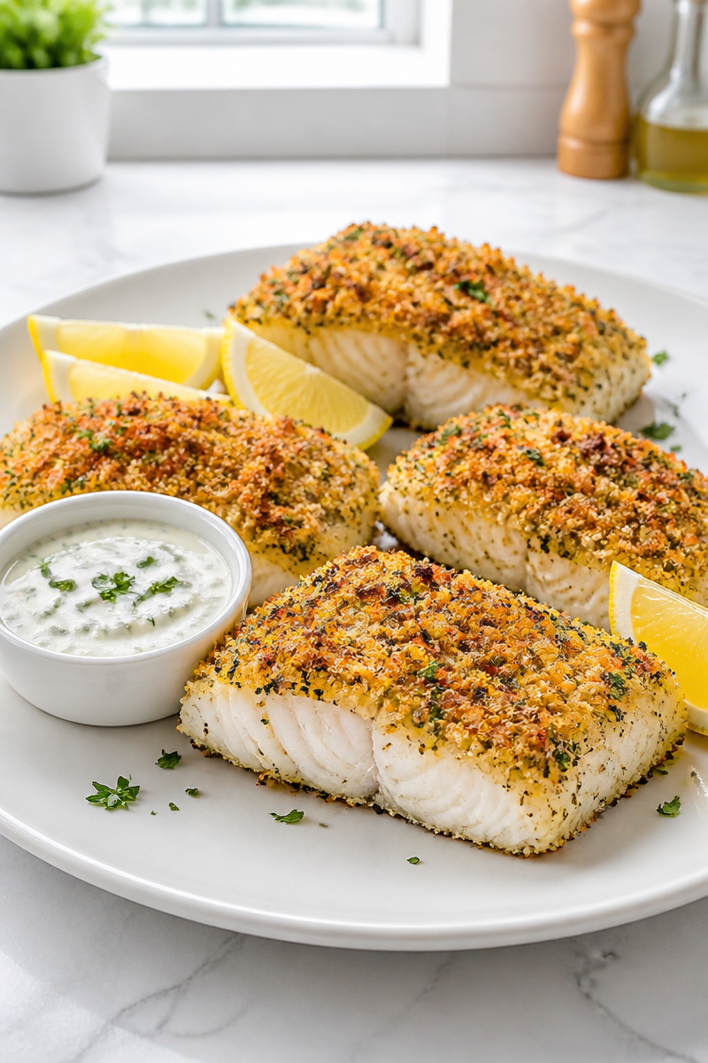 Crispy Panko Baked Cod Fillet