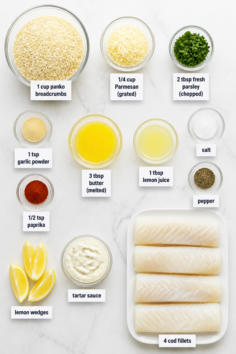 Crispy Panko Baked Cod Fillet