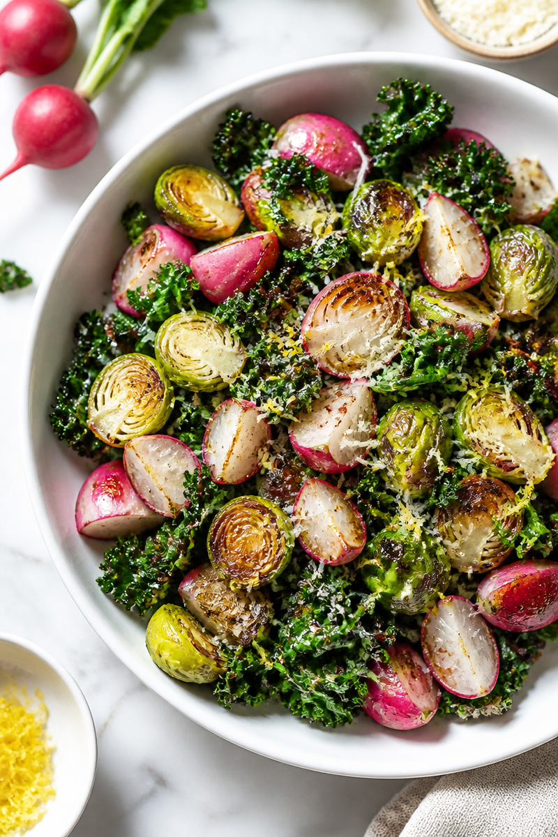Crispy Skillet Roasted Vegetable Radish Kale Crispy Skillet Roasted Vegetable Radish Kale