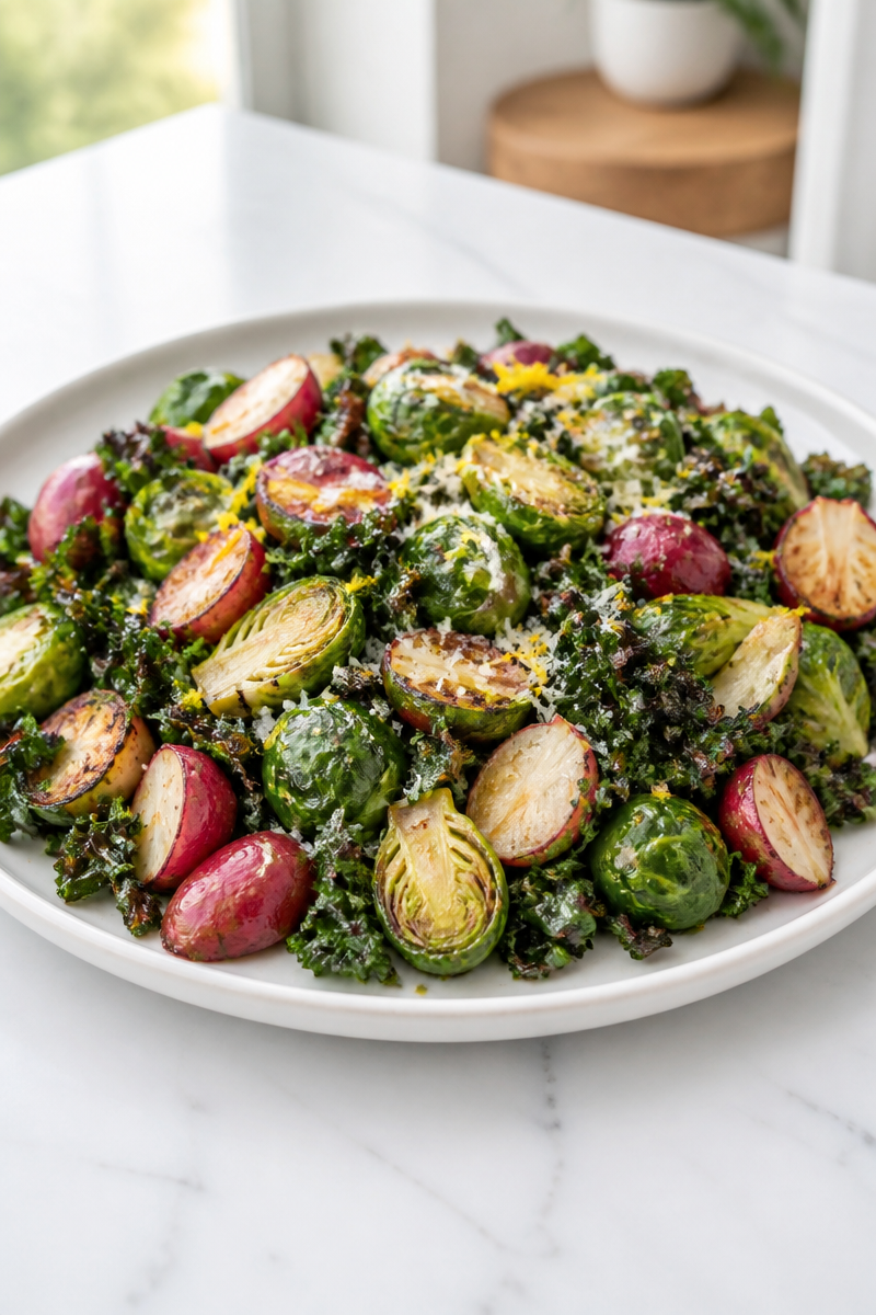 Crispy Skillet Roasted Vegetable Radish Kale Crispy Skillet Roasted Vegetable Radish Kale