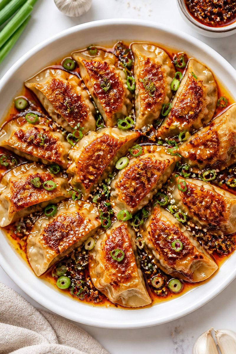 Crispy Smashed Gyoza Chili Oil Crispy Smashed Gyoza Chili Oil