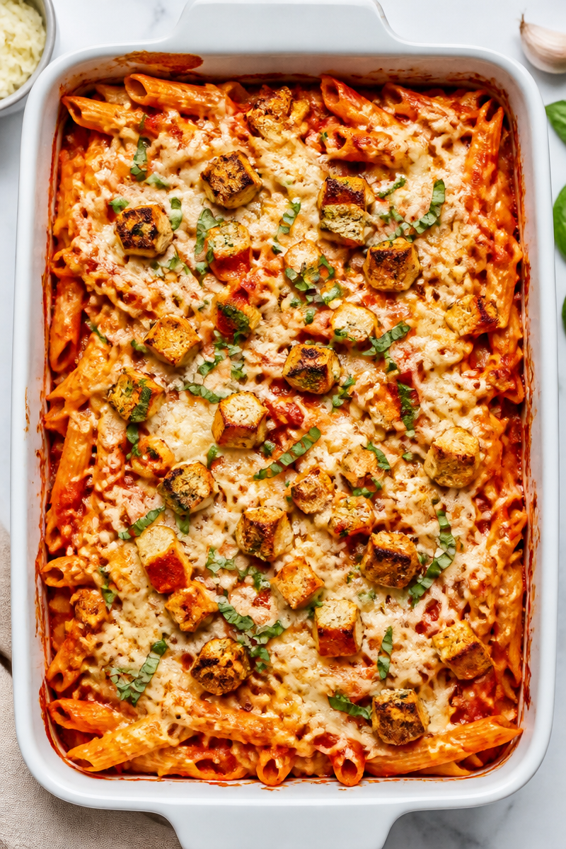 Crispy Tofu Pasta Bake Plant Based Crispy Tofu Pasta Bake Plant Based