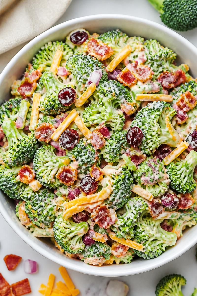Crunchy Broccoli Bacon Salad Bowl
