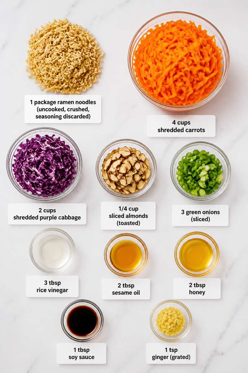 Crunchy Ramen Carrot Slaw Salad