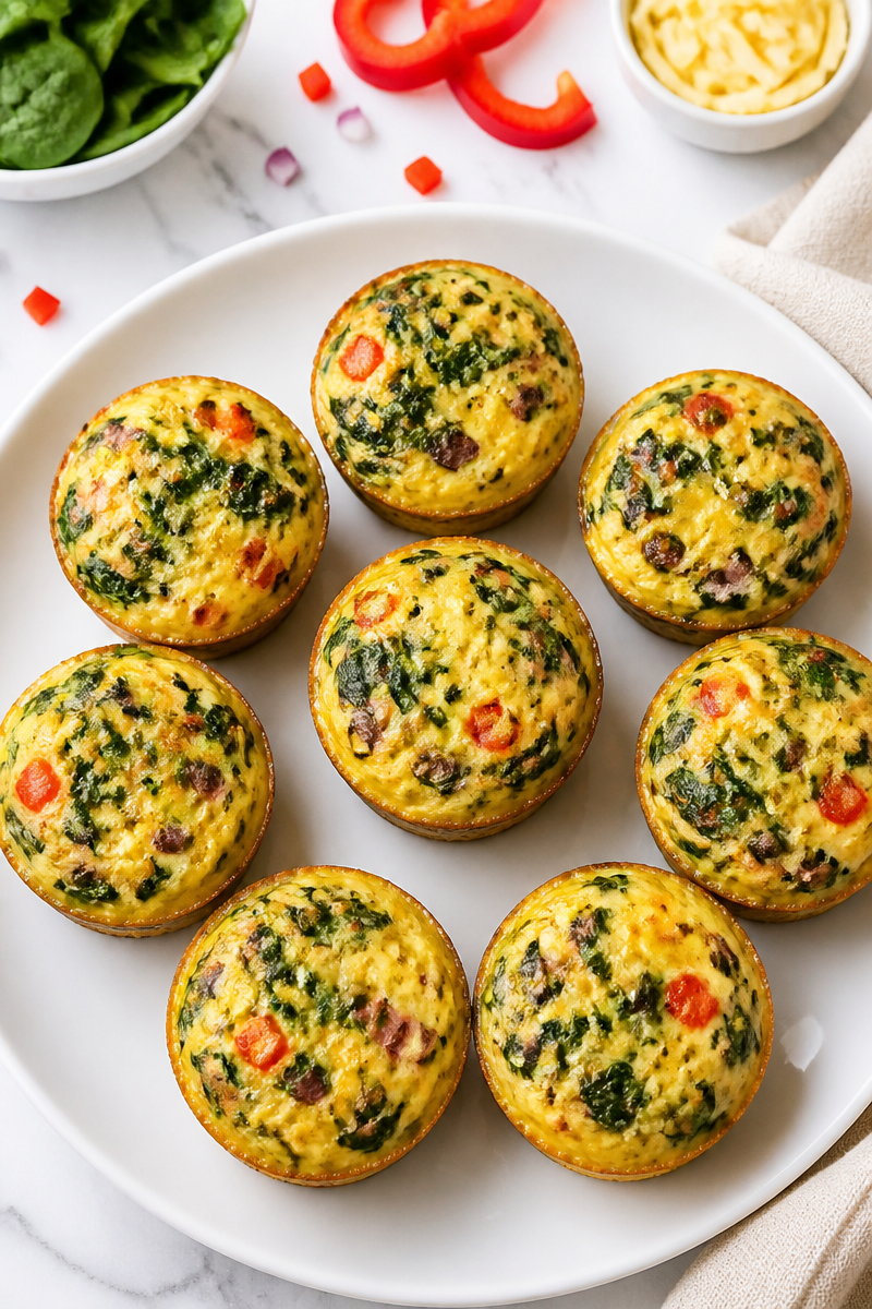 Crustless Spinach Quiche Muffin Cup Crustless Spinach Quiche Muffin Cup