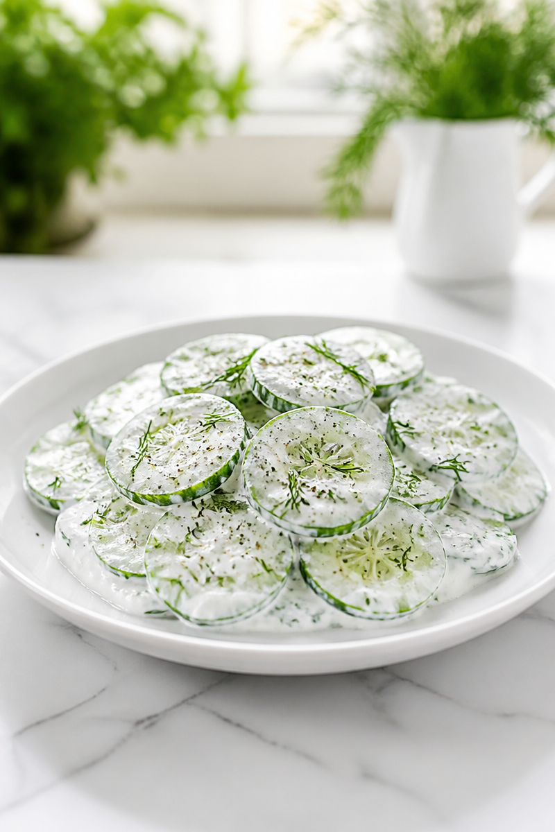 Cucumber Dill Sour Cream Salad