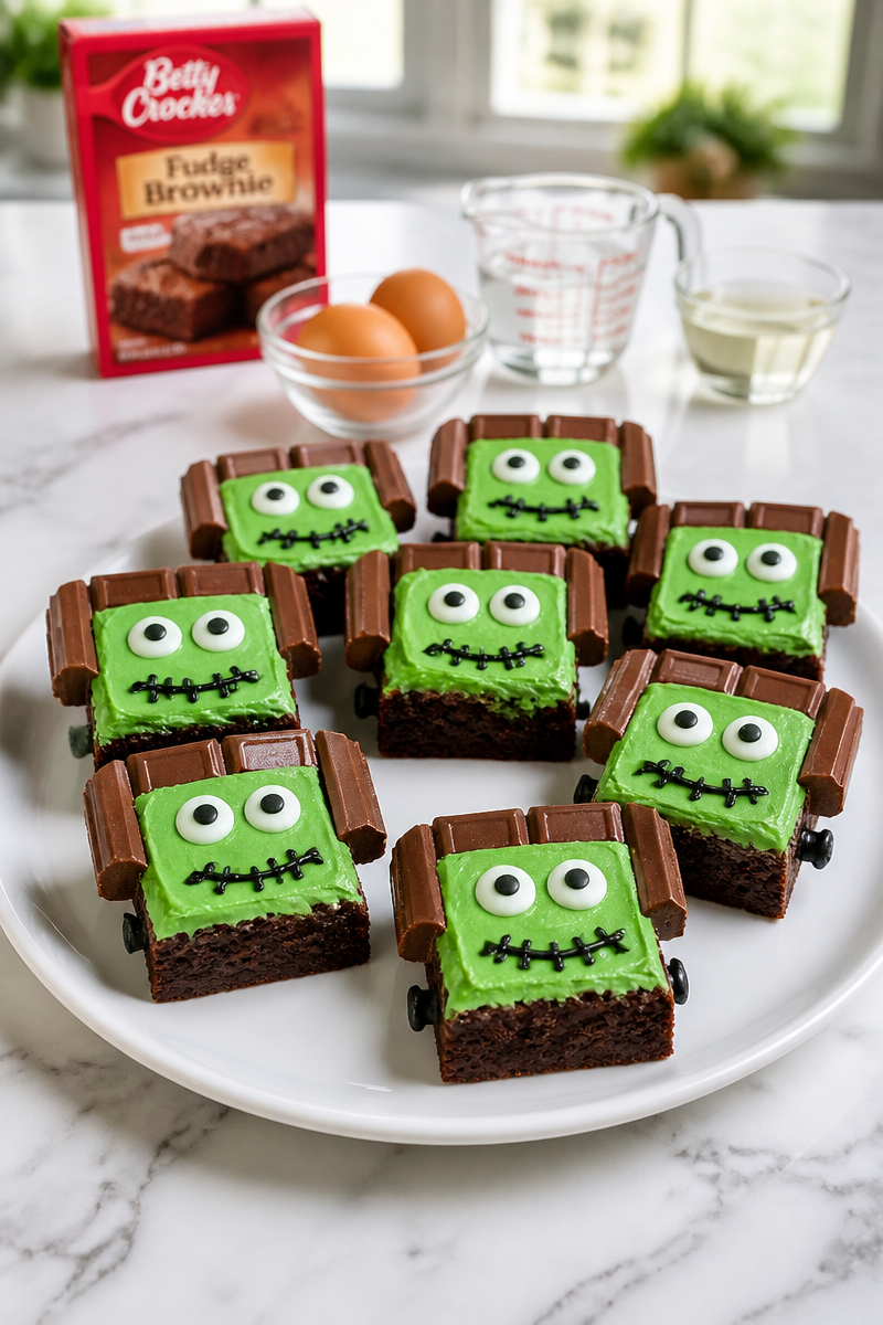 Cute Frankenstein Monster Brownie Square Cute Frankenstein Monster Brownie Square