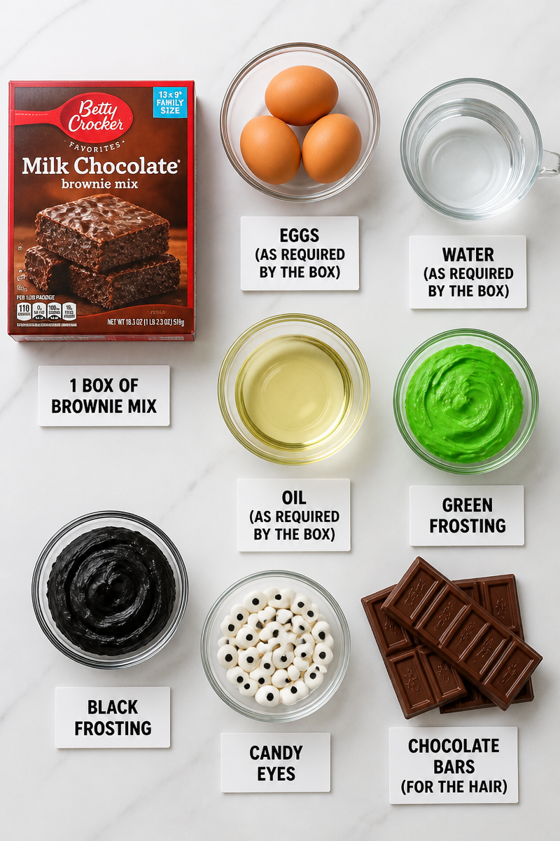 Cute Frankenstein Monster Brownie Square Cute Frankenstein Monster Brownie Square