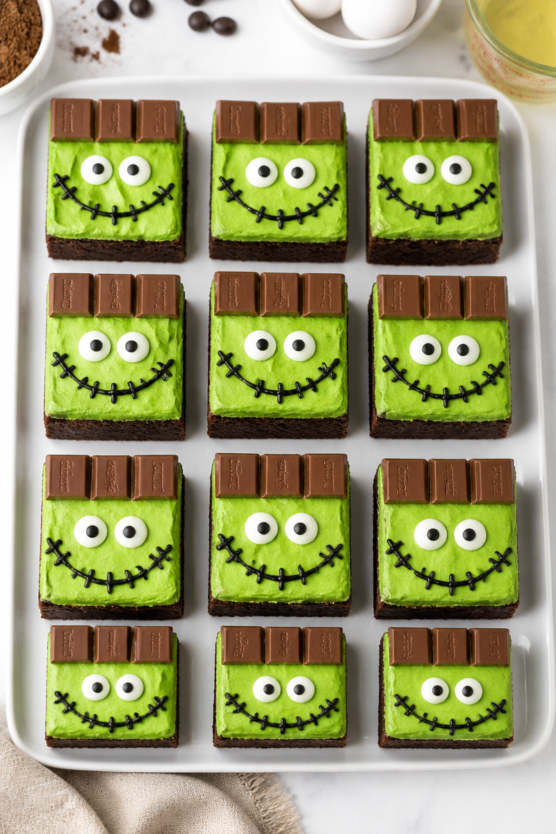 Cute Frankenstein Monster Brownie Square Cute Frankenstein Monster Brownie Square