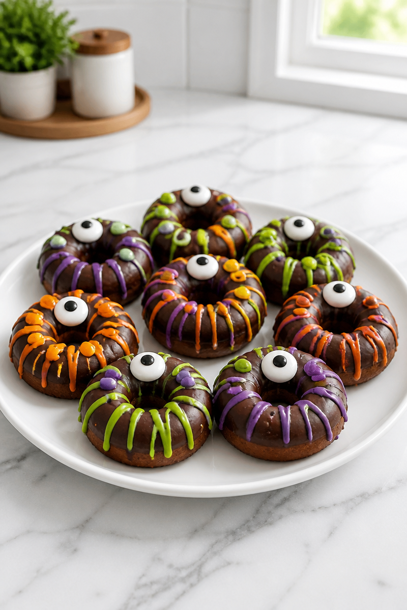 Cute Monster Eyeball Baked Donut