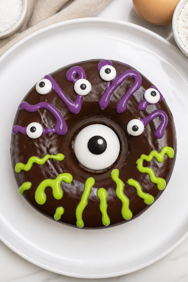 Cute Monster Eyeball Baked Donut