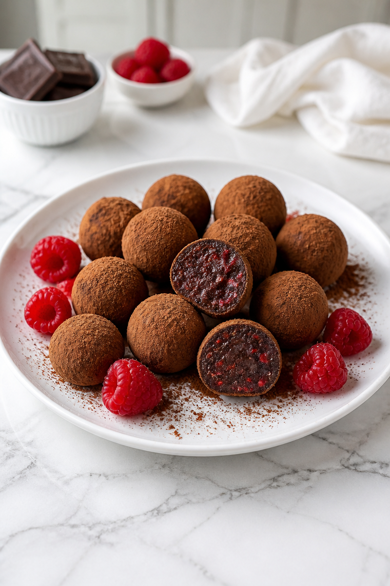 Dark Chocolate Raspberry Truffle Dairy Free