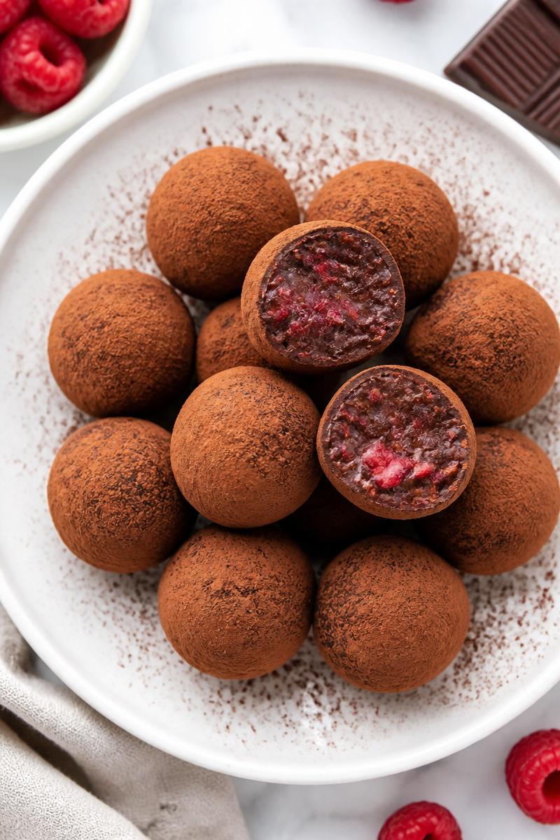Dark Chocolate Raspberry Truffle Dairy Free
