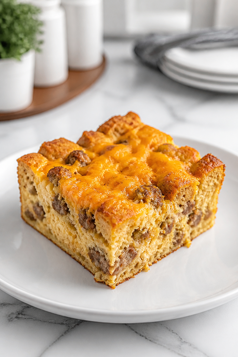 Easy Sausage Egg Strata Overnight Bake Easy Sausage Egg Strata Overnight Bake