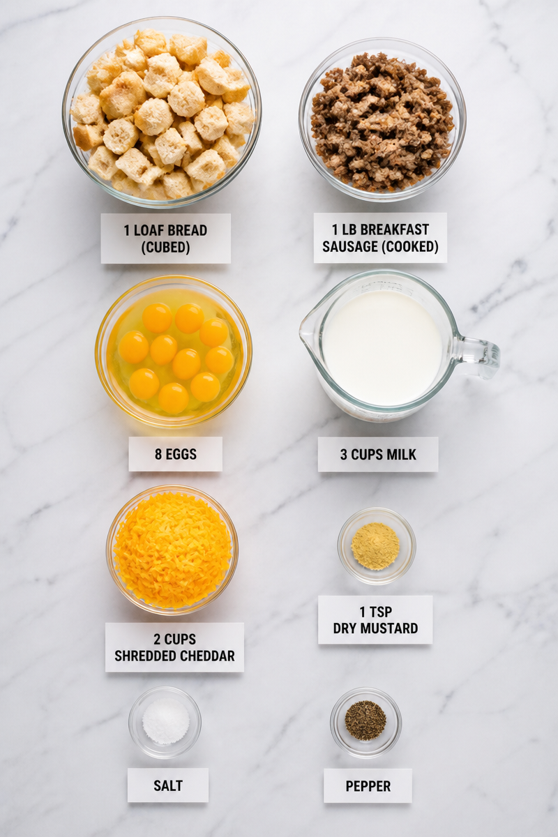 Easy Sausage Egg Strata Overnight Bake Easy Sausage Egg Strata Overnight Bake
