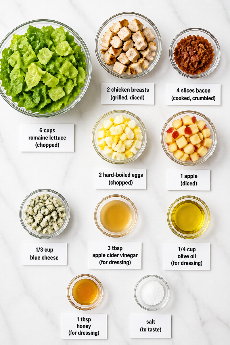Fall Cobb Salad Apple Cider Vinaigrette