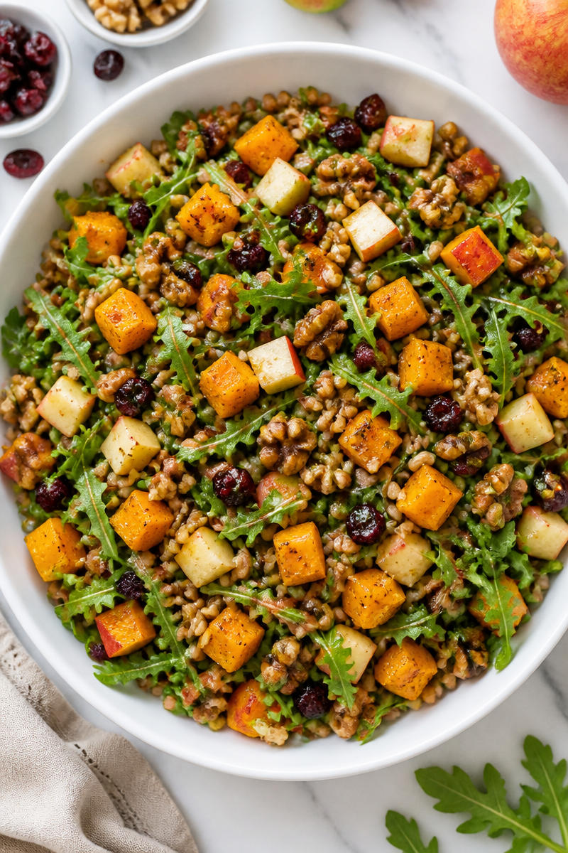 Farro Butternut Squash Cranberry Nut Salad