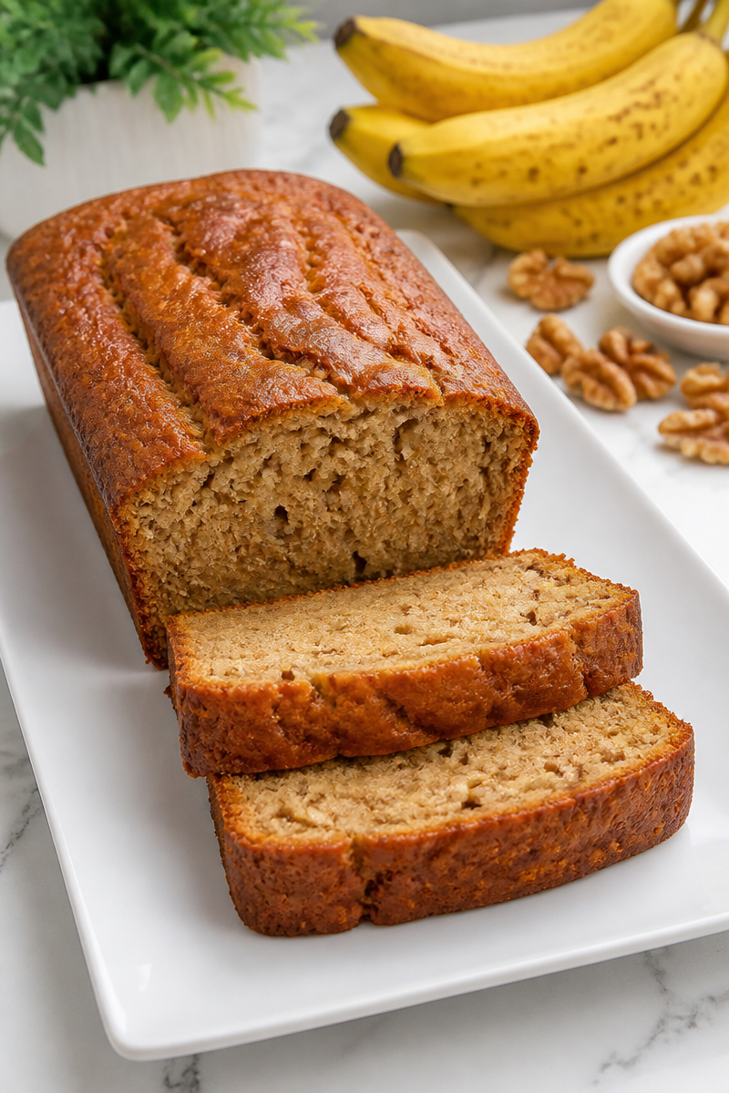 Fluffy Banana Bread Breakfast Loaf