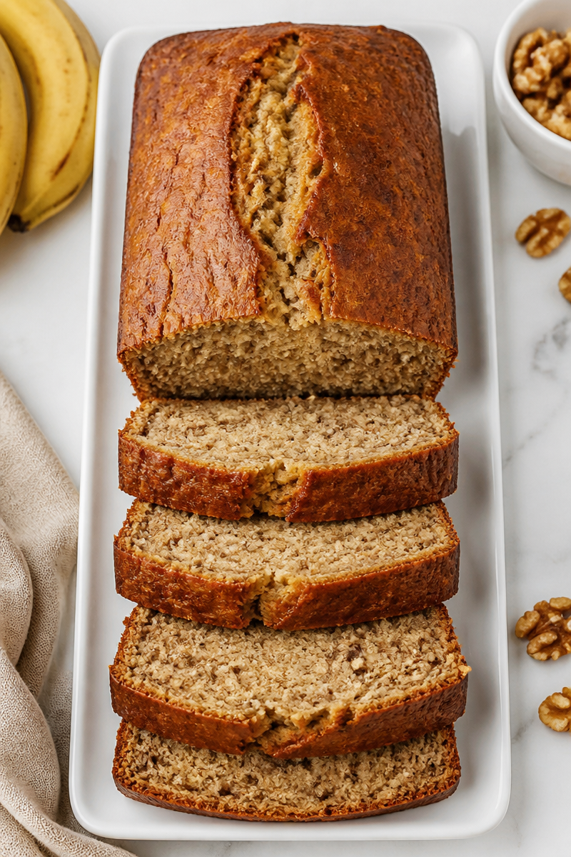 Fluffy Banana Bread Breakfast Loaf