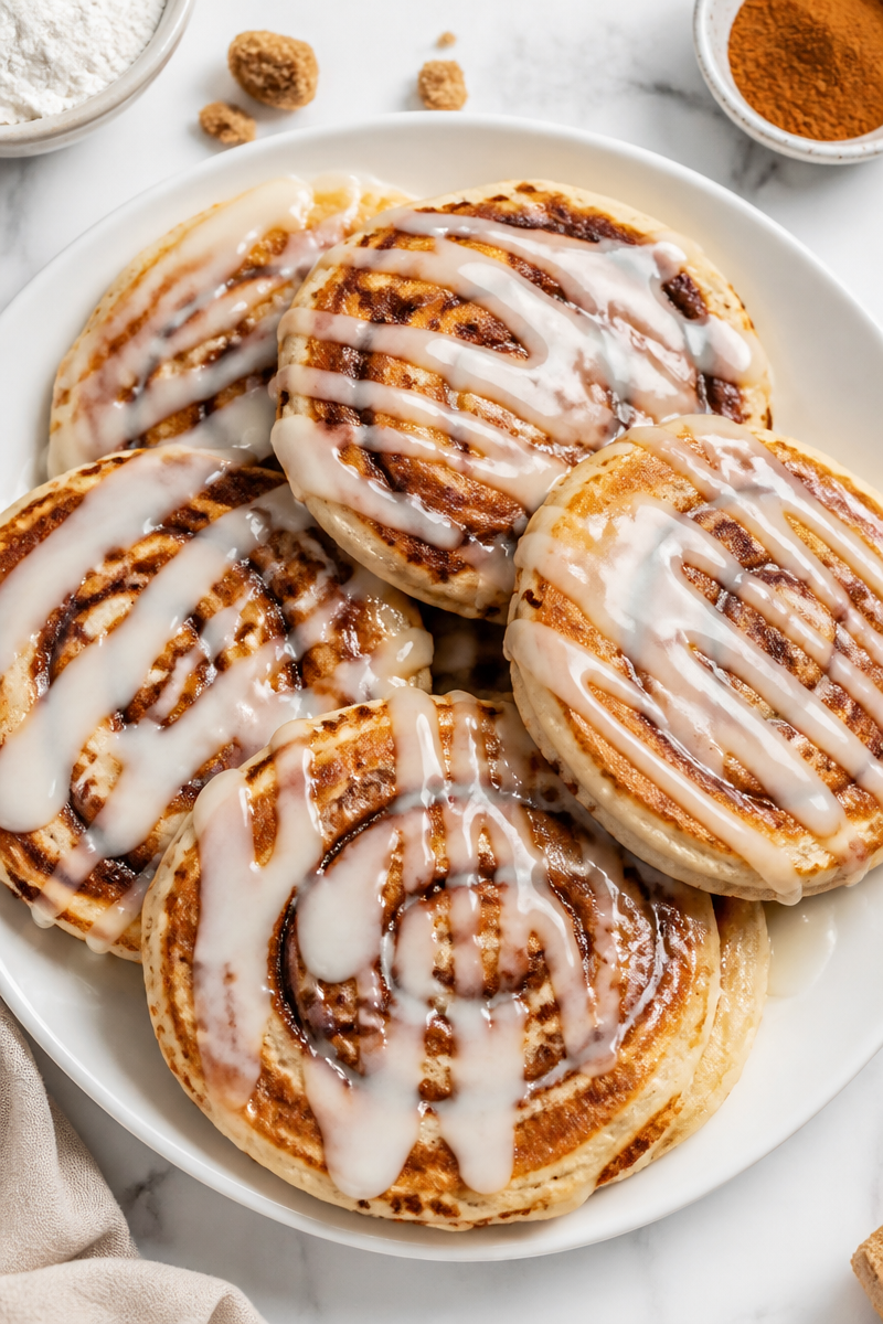 Fluffy Cinnamon Roll Stuffed Pancakes Fluffy Cinnamon Roll Stuffed Pancakes
