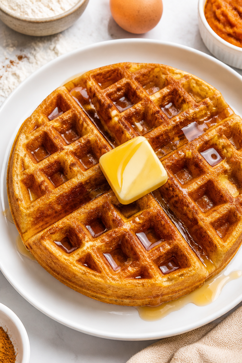Fluffy Pumpkin Spice Waffle Fluffy Pumpkin Spice Waffle