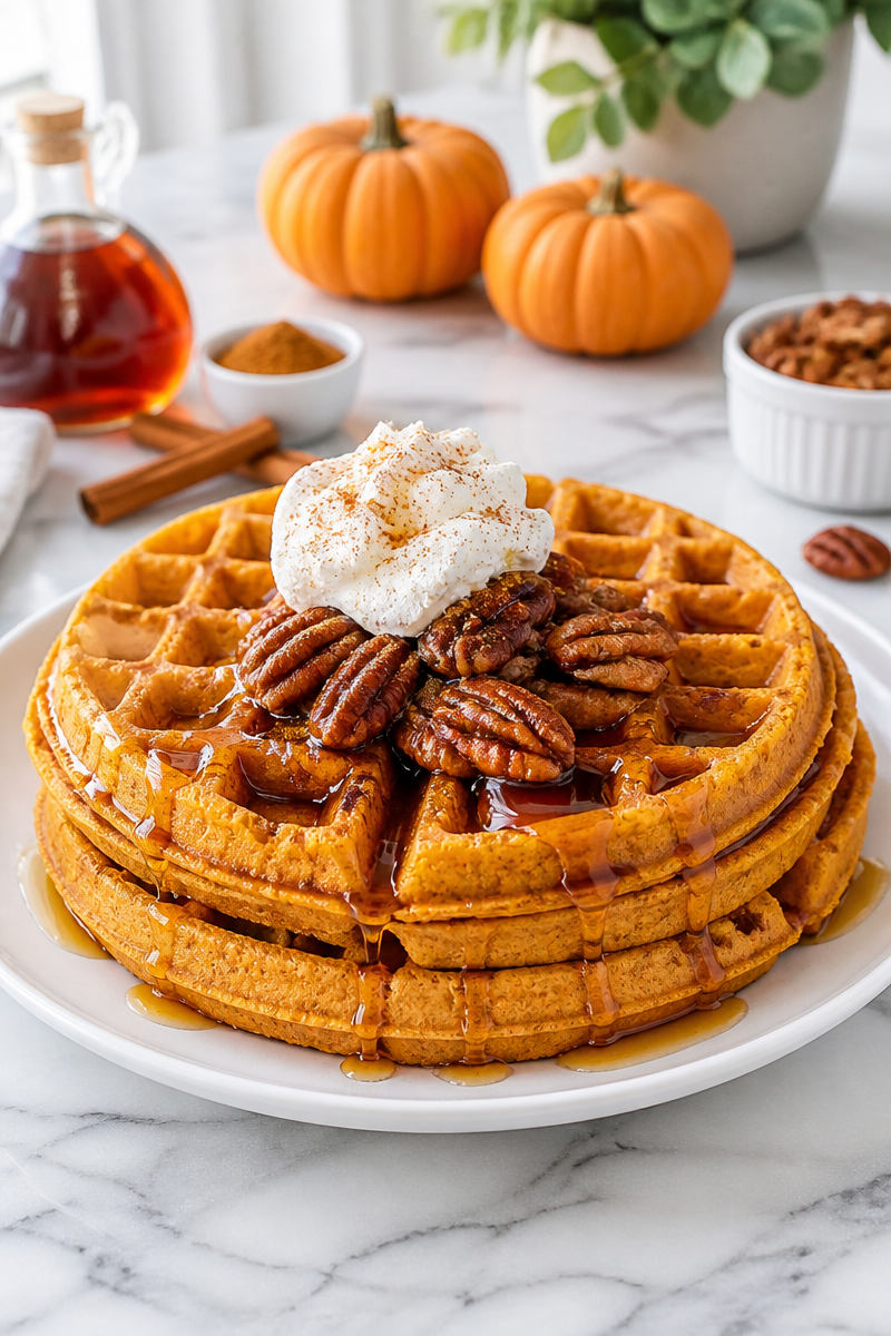 Fluffy Pumpkin Spice Waffle Fluffy Pumpkin Spice Waffle