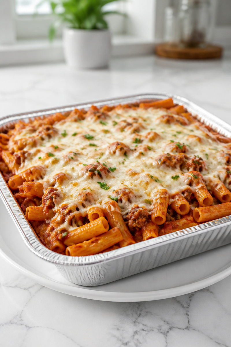 Freezer Baked Ziti Family Size Meal