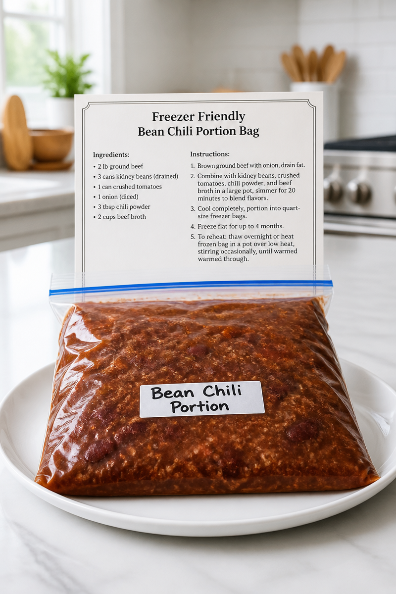 Freezer Friendly Bean Chili Portion Bag Freezer Friendly Bean Chili Portion Bag