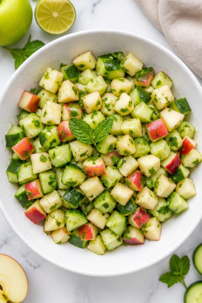 Fresh Apple Cucumber Salad Honey Lime Fresh Apple Cucumber Salad Honey Lime
