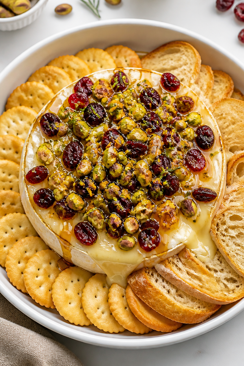 Fresh Cranberry Pistachio Baked Brie Fresh Cranberry Pistachio Baked Brie
