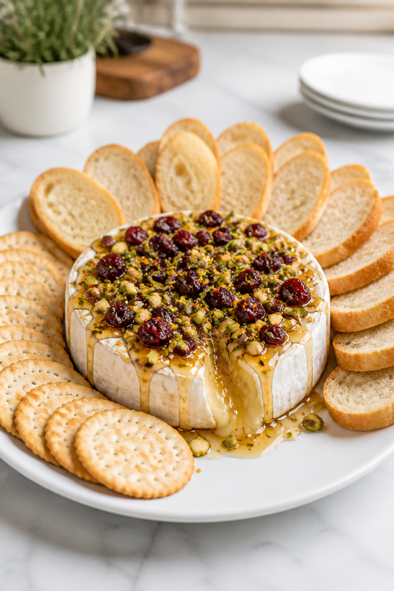 Fresh Cranberry Pistachio Baked Brie Fresh Cranberry Pistachio Baked Brie