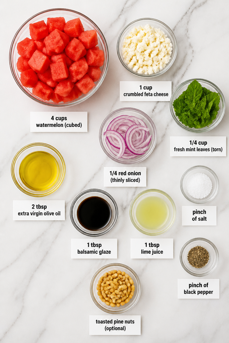 Fresh Watermelon Feta Mint Salad Fresh Watermelon Feta Mint Salad