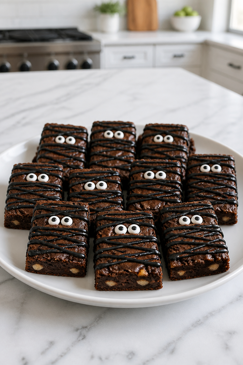 Fudgy White Chocolate Mummy Brownie Fudgy White Chocolate Mummy Brownie