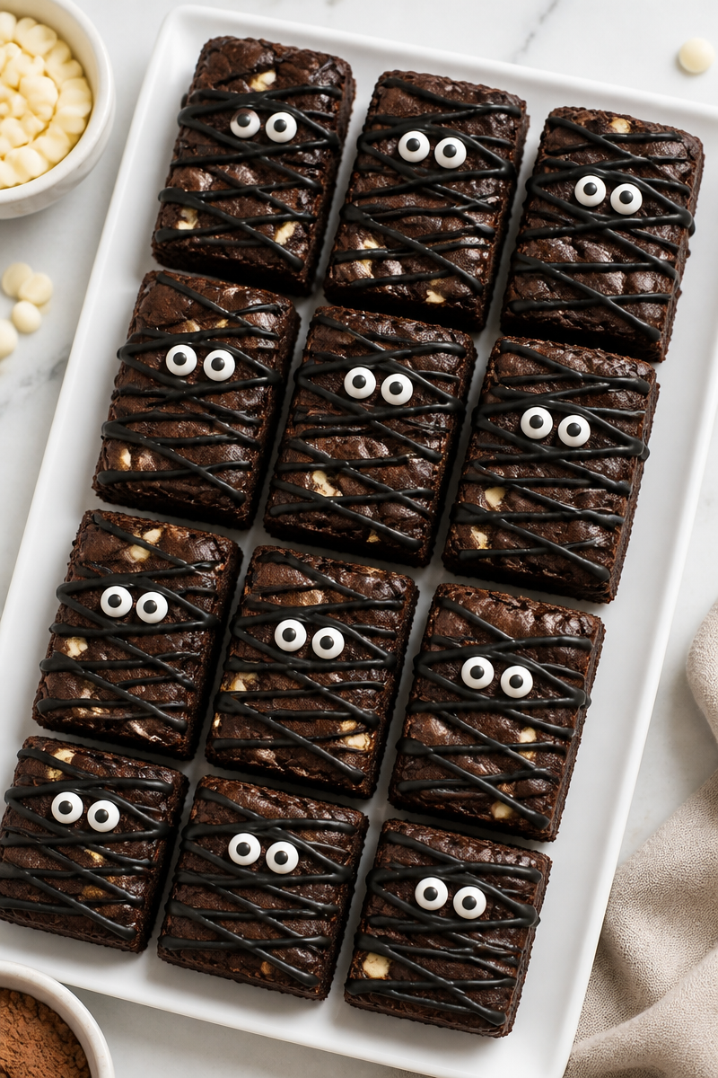 Fudgy White Chocolate Mummy Brownie Fudgy White Chocolate Mummy Brownie