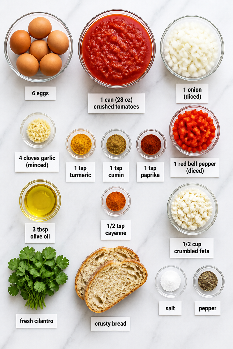 Golden Turmeric Shakshuka Skillet Eggs