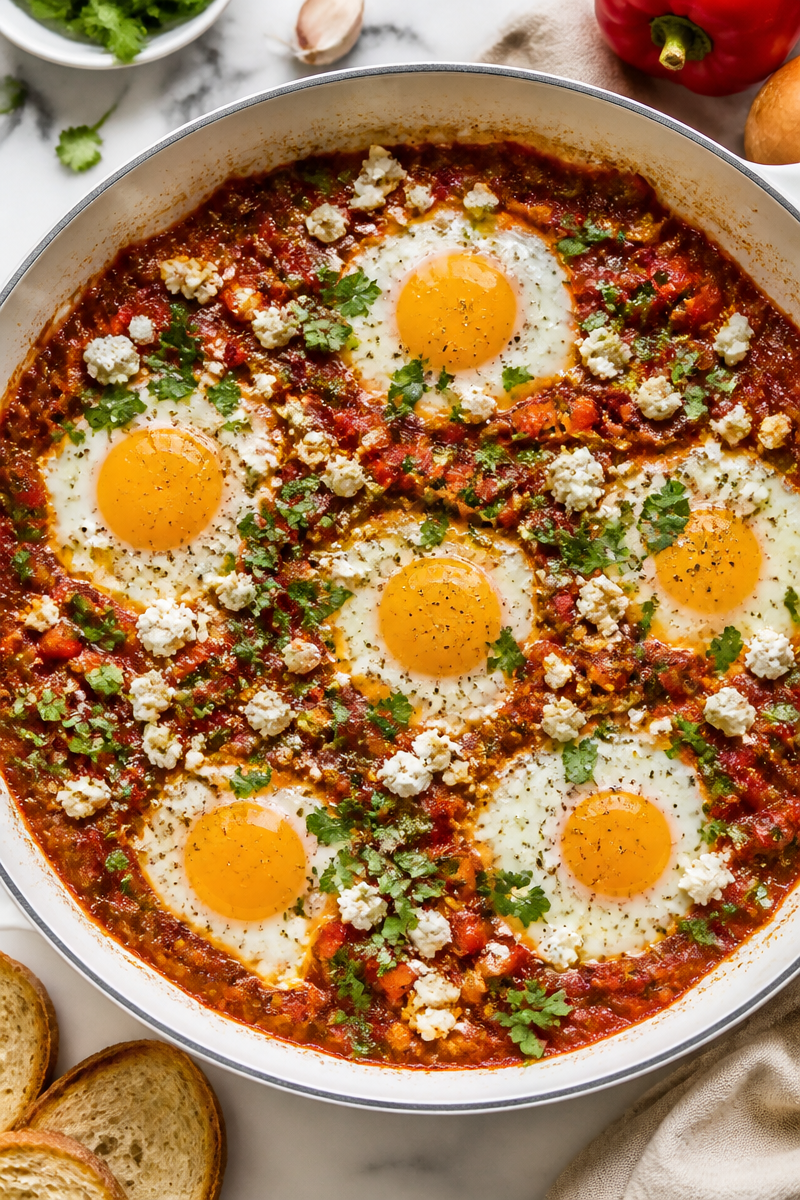 Golden Turmeric Shakshuka Skillet Eggs