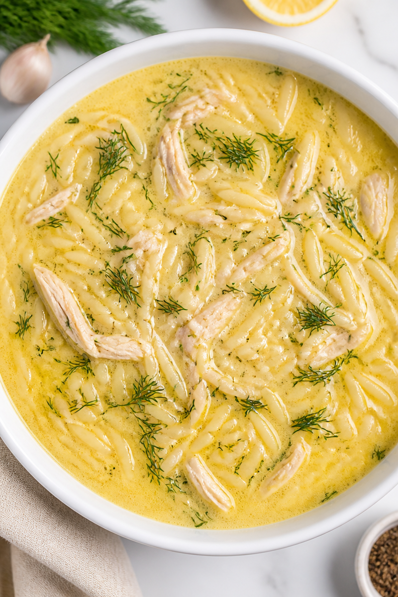 Greek Avgolemono Chicken Lemon Soup