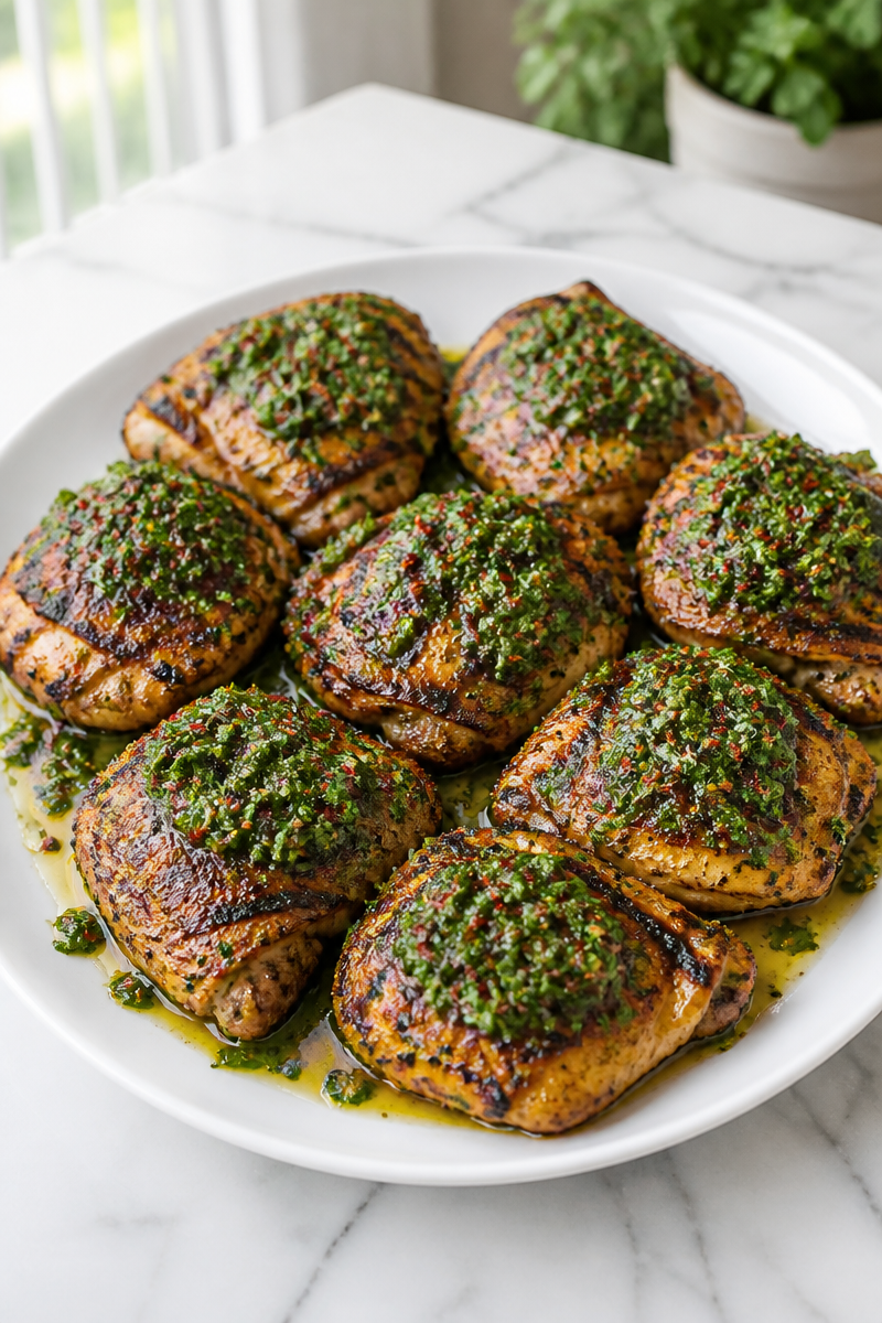 Grilled Chicken Thigh Chimichurri Herb Grilled Chicken Thigh Chimichurri Herb