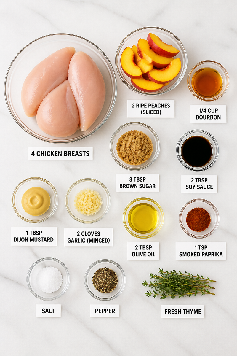 Grilled Peach Bourbon Glazed Chicken