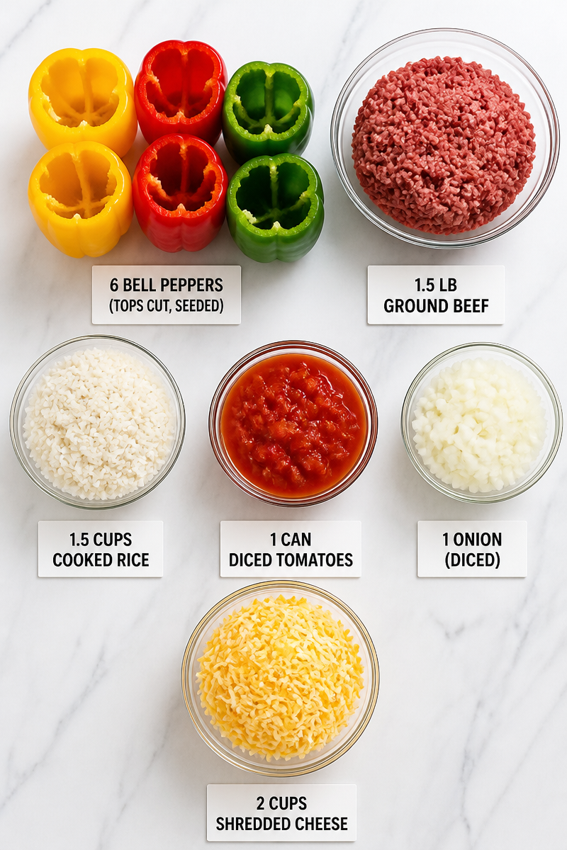 Ground Beef Freezer Meal Stuffed Pepper