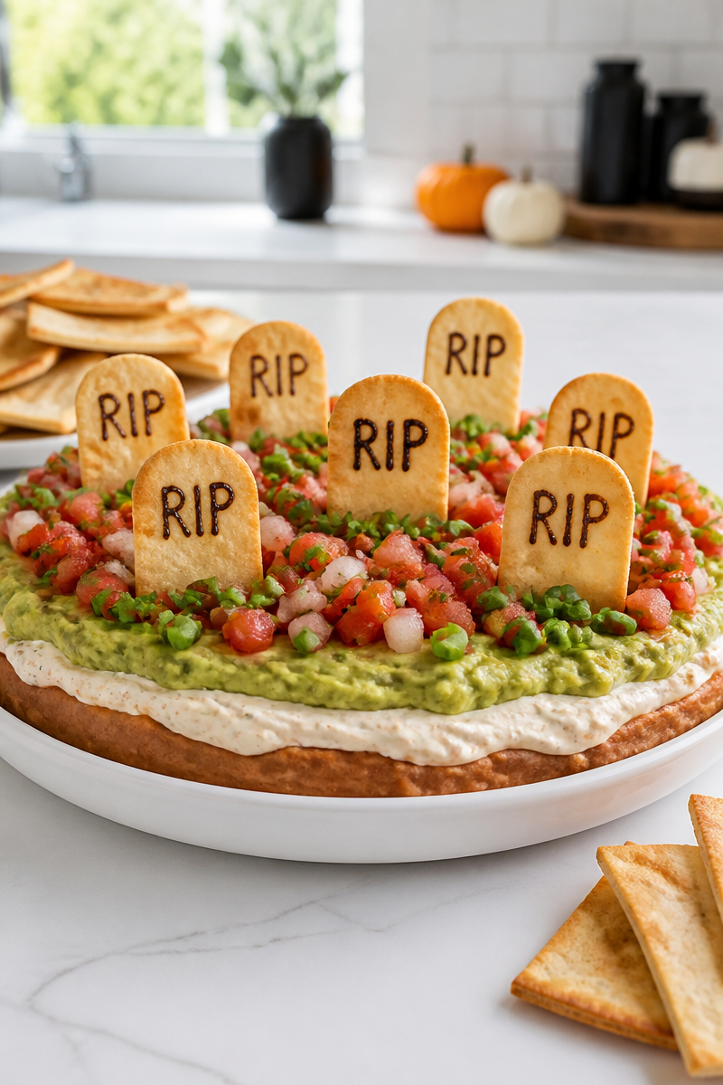 Guacamole Graveyard Dip Layered Halloween Guacamole Graveyard Dip Layered Halloween