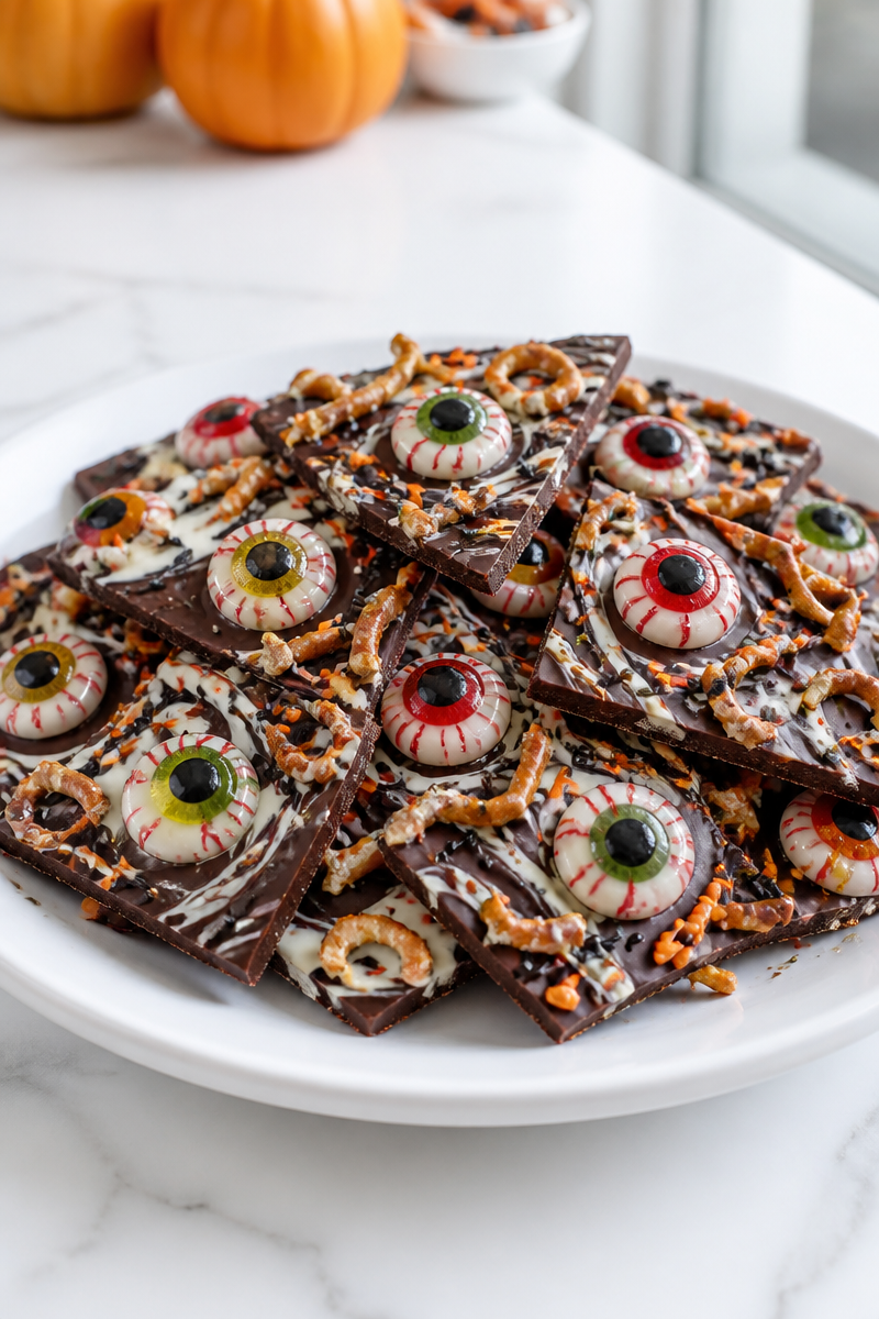 Gummy Eyeball Chocolate Bark Crunchy Gummy Eyeball Chocolate Bark Crunchy