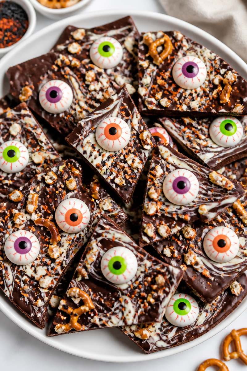 Gummy Eyeball Chocolate Bark Crunchy Gummy Eyeball Chocolate Bark Crunchy