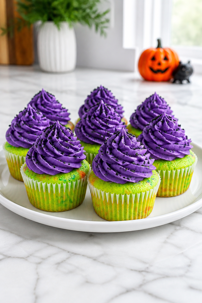 Halloween Confetti Neon Green Cupcake Halloween Confetti Neon Green Cupcake