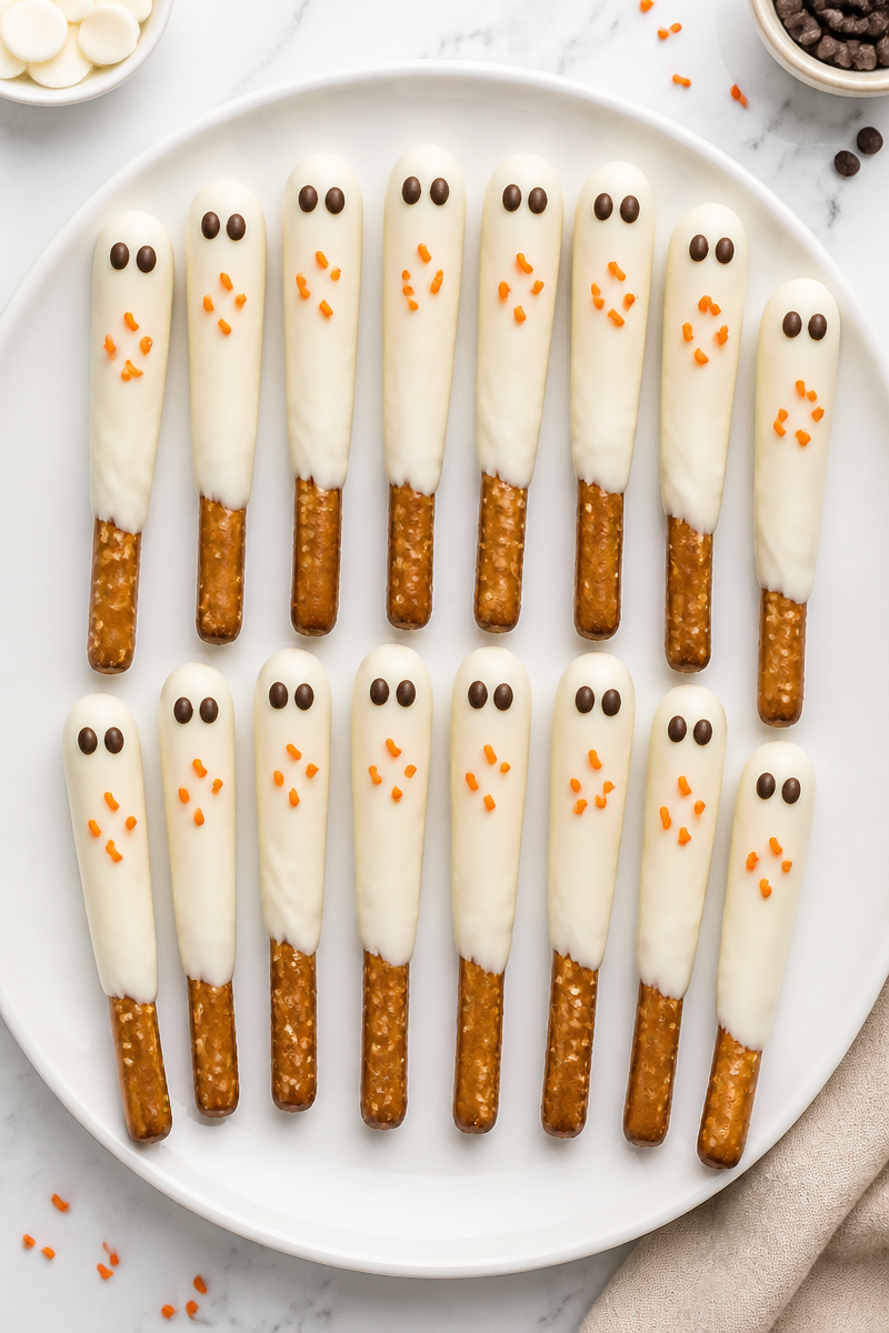 Halloween Ghost Pretzel Rod White Halloween Ghost Pretzel Rod White
