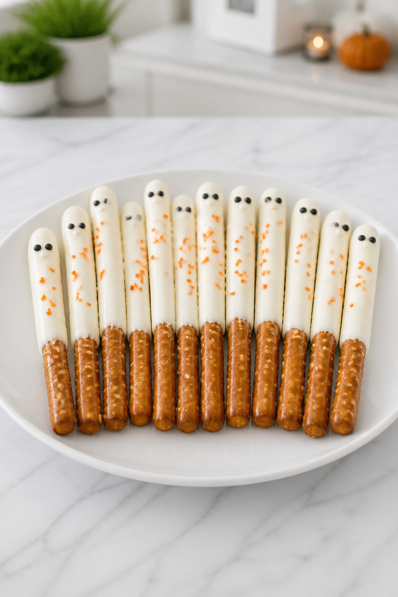 Halloween Ghost Pretzel Rod White Halloween Ghost Pretzel Rod White