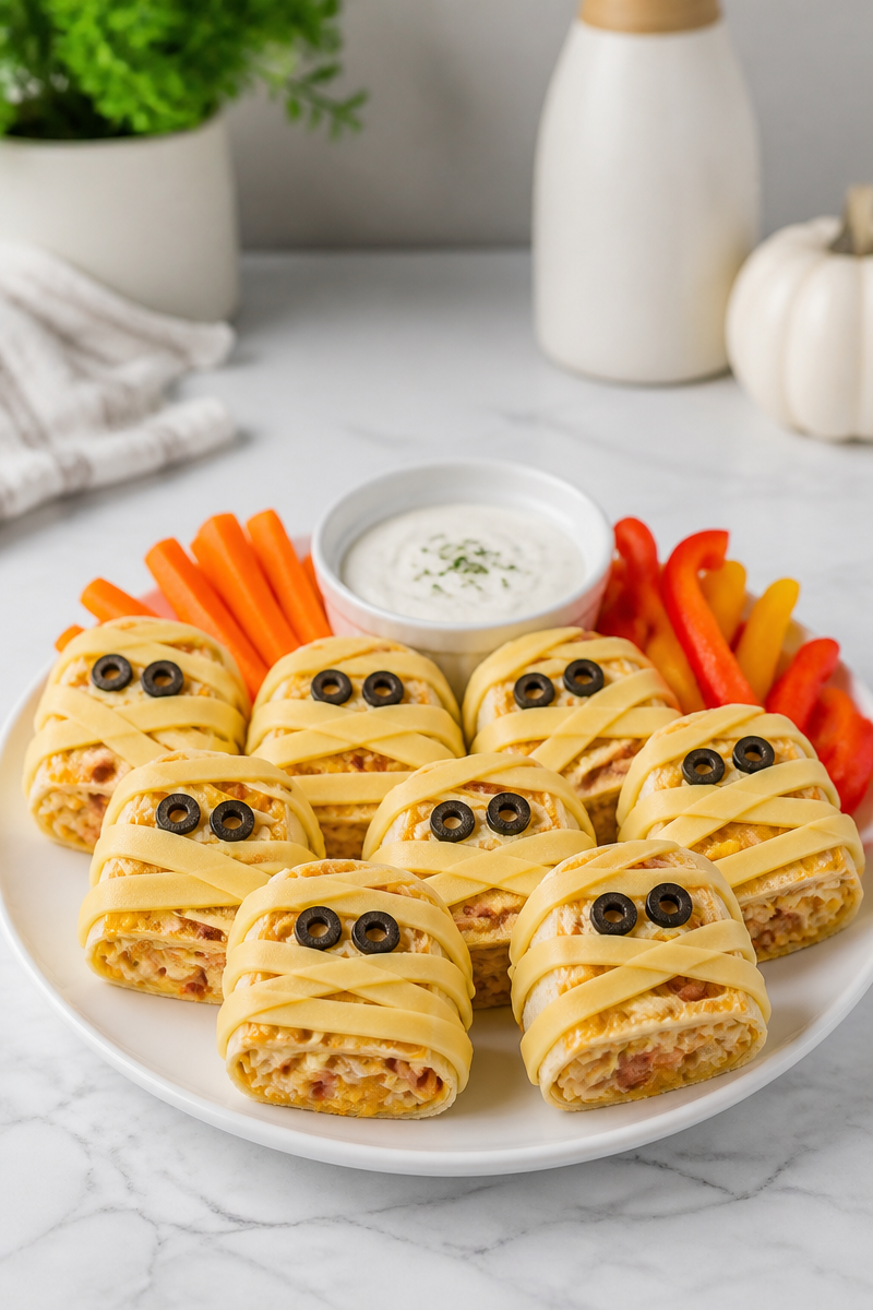 Halloween Mummy Chicken Bacon Ranch Wrap