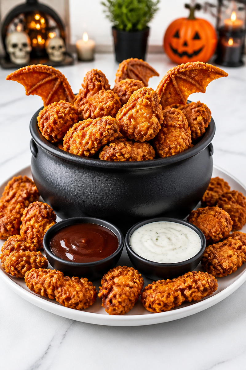 Halloween Popcorn Chicken Bat Wing Halloween Popcorn Chicken Bat Wing