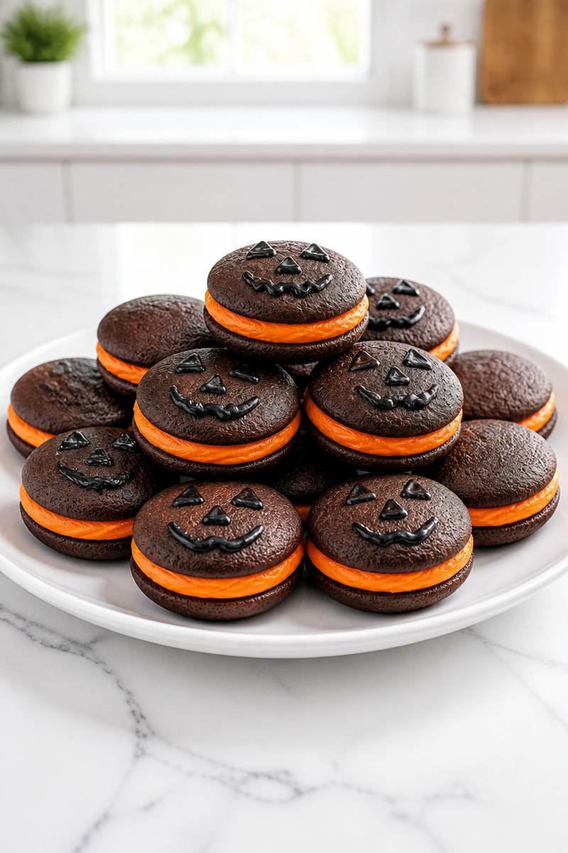 Halloween Whoopie Pie Orange Icing