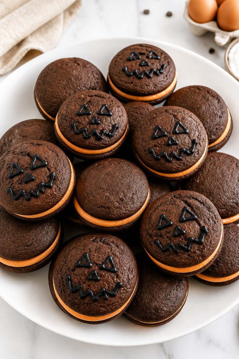 Halloween Whoopie Pie Orange Icing